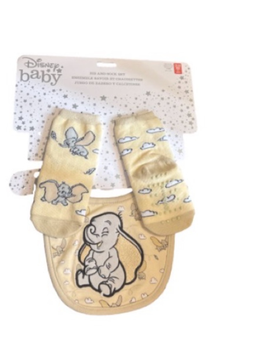 Disney Baby Yellow Dumbo Bib and Sock Set